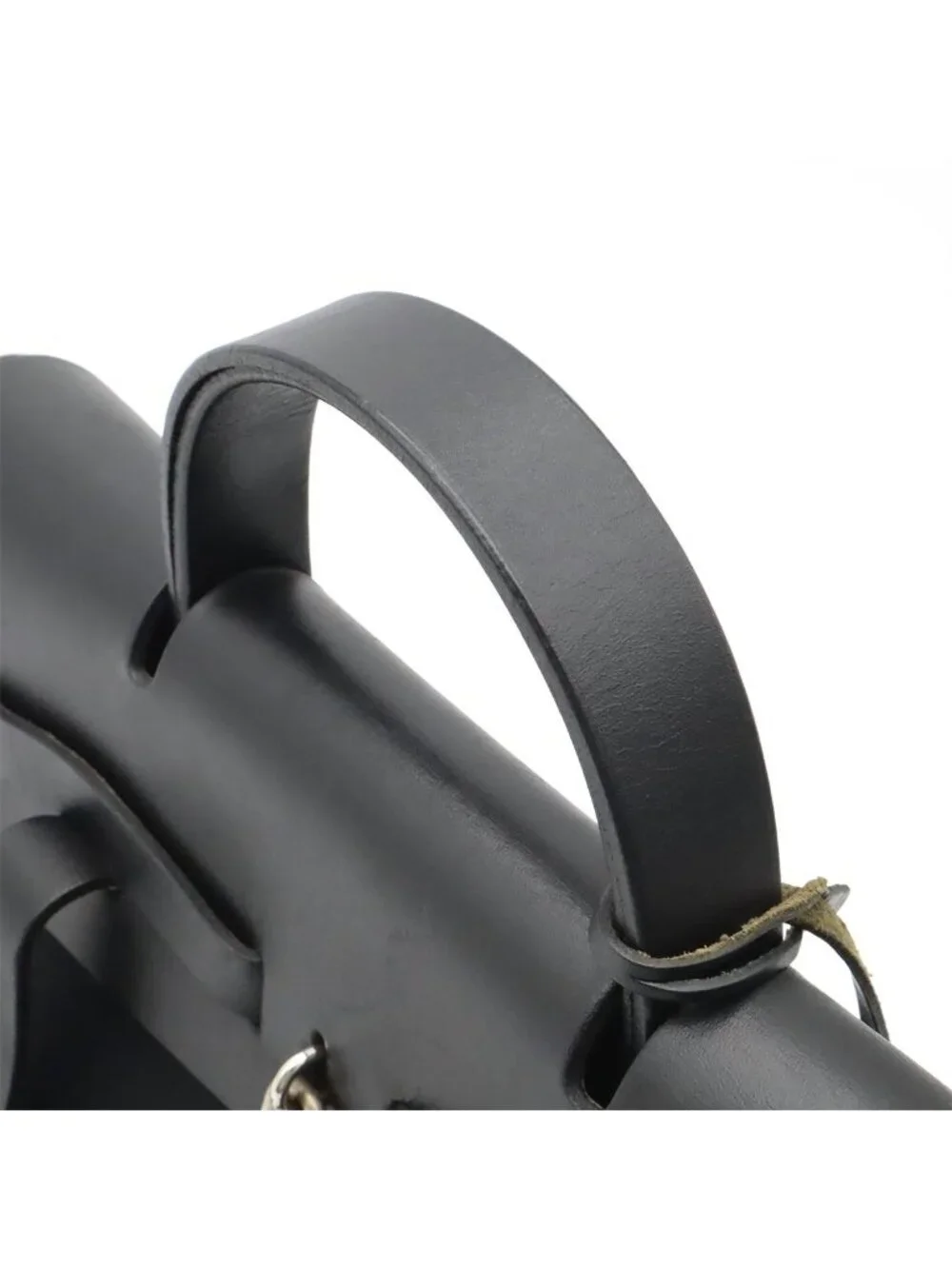 Hermes Herbag a Dos PM Backpack 2-Way Handbag Toile Officier Leather Black